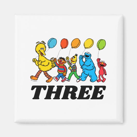 Sesame Street Pals 3rd Birthday Balloons Toddler  Magnet (Vorne)