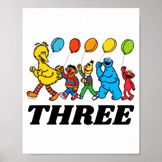 Sesame Street Pals 3rd Birthday Balloons Toddler  Poster (Vorne)
