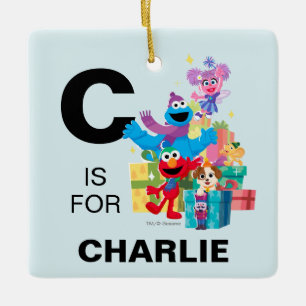 Sesame Street Pals and Presents Keramikornament