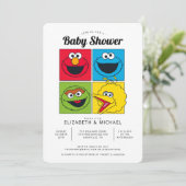 Sesame Street Pals Baby Shower Einladung (Stehend Vorderseite)
