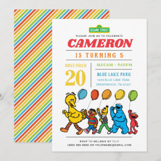 Sesame Street Pals | Ballons 5. Geburtstag Einladung