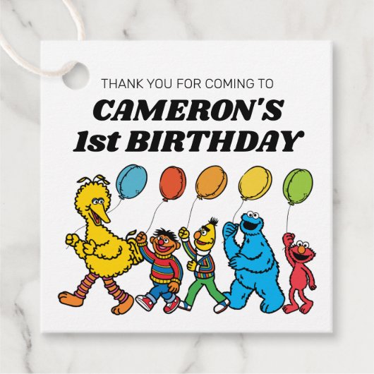 Sesame Street Pals Balloons Birthday Geschenkanhänger (Vorderseite)