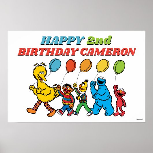 Sesame Street Pals Balloons Birthday Poster (Vorne)