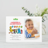 Sesame Street Pals | Birthday Balloons Einladung (Stehend Vorderseite)