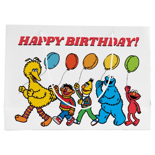 Sesame Street Pals | Birthday Balloons Große Geschenktüte (Rückseite)
