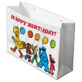 Sesame Street Pals | Birthday Balloons Große Geschenktüte (Vorderseite Schrägansicht)
