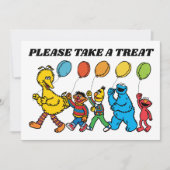Sesame Street Pals Birthday Balloons Leckerei nehm Einladung (Vorderseite)