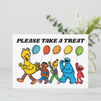 Sesame Street Pals Birthday Balloons Leckerei nehm Einladung
