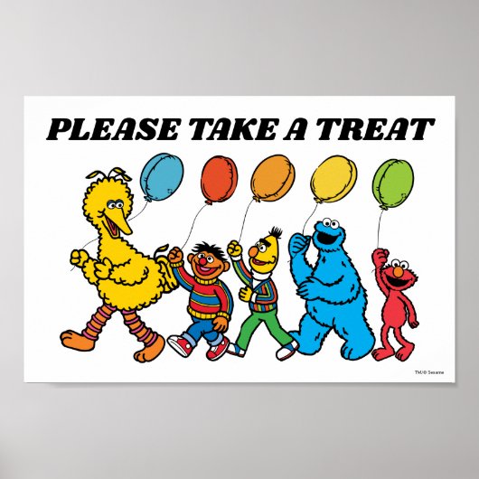 Sesame Street Pals Birthday Balloons Leckerei nehm Poster (Vorne)