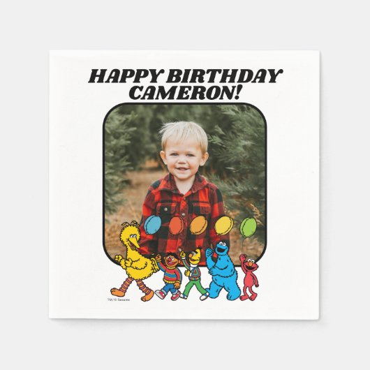 Sesame Street Pals | Birthday Balloons Serviette (Vorderseite)