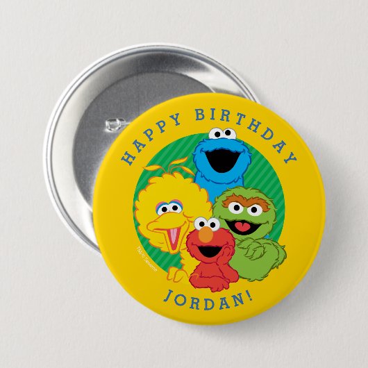 Sesame Street Pals Birthday Button (Vorne & Hinten)
