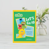 Sesame Street Pals Birthday Einladung (Stehend Vorderseite)