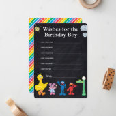 Sesame Street Pals Chalkboard Birthday Boy wünscht Mitteilungskarte (Vorderseite/Rückseite Beispiel)