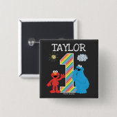 Sesame Street Pals Chalkboard Rainbow 1. Geburtsta Button (Vorne & Hinten)
