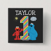 Sesame Street Pals Chalkboard Rainbow 1. Geburtsta Button (Vorderseite)