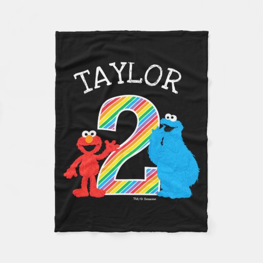 Sesame Street Pals Chalkboard Rainbow 2nd Birthday Fleecedecke (Vorderseite)