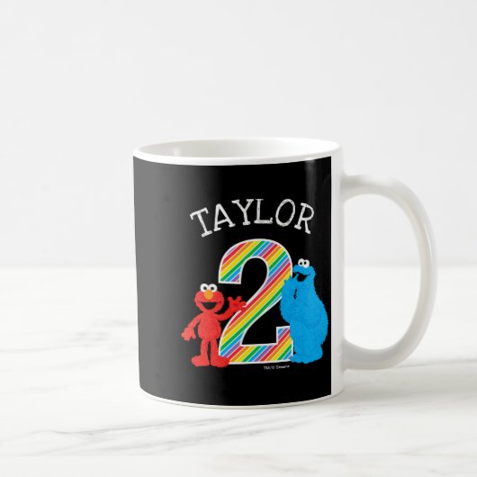 Sesame Street Pals Chalkboard Rainbow 2nd Birthday Kaffeetasse (Rechts)