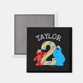 Sesame Street Pals Chalkboard Rainbow 2nd Birthday Magnet (Vorderseite/Rückseite)