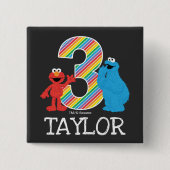 Sesame Street Pals Chalkboard Rainbow 3. Geburtsta Button (Vorderseite)