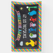 Sesame Street Pals Chalkboard Rainbow Birthday Banner (Vertikal)