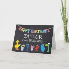 Sesame Street Pals Chalkboard Rainbow Birthday Karte