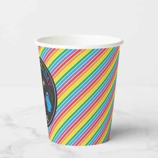 Sesame Street Pals Chalkboard Rainbow Birthday Pappbecher (Rückseite)