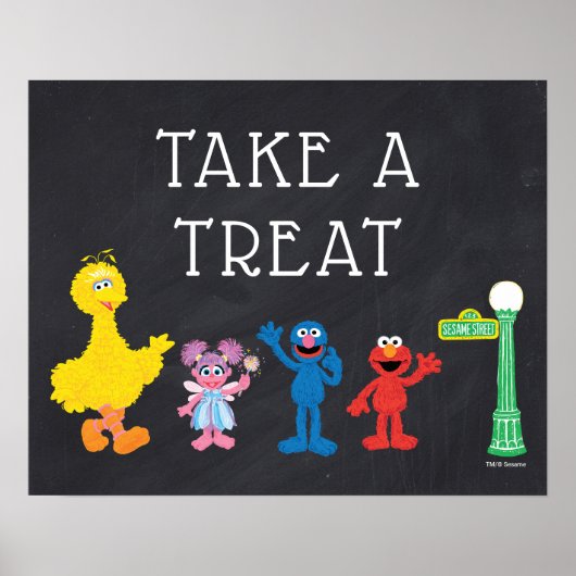 Sesame Street Pals Chalkboard Rainbow Birthday Poster (Vorne)