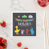Sesame Street Pals Chalkboard Rainbow Birthday Serviette (Beispiel)