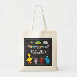 Sesame Street Pals Chalkboard Rainbow Birthday Tragetasche