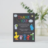 Sesame Street Pals Chalkboard Rainbow Vielen Dank Postkarte (Stehend Vorderseite)