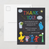 Sesame Street Pals Chalkboard Rainbow Vielen Dank Postkarte (Vorne/Hinten)