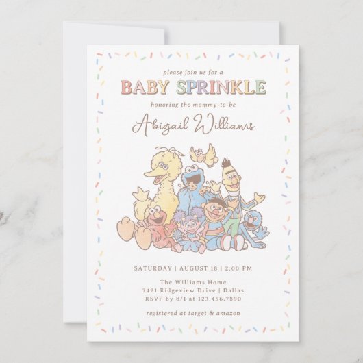 Sesame Street Pals Confetti Baby Sprinkle Einladung (Vorderseite)