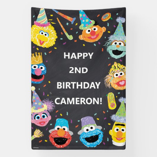Sesame Street Pals Confetti Birthday Banner (Vertikal)