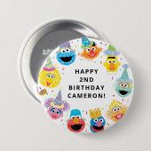 Sesame Street Pals Confetti Birthday Button (Vorne & Hinten)