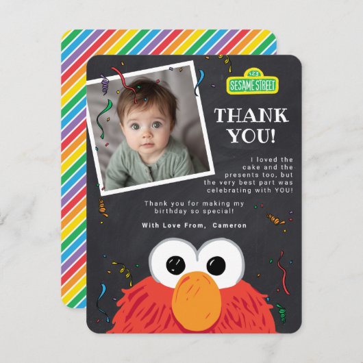 Sesame Street Pals Confetti Birthday Dankeskarte (Vorne/Hinten)