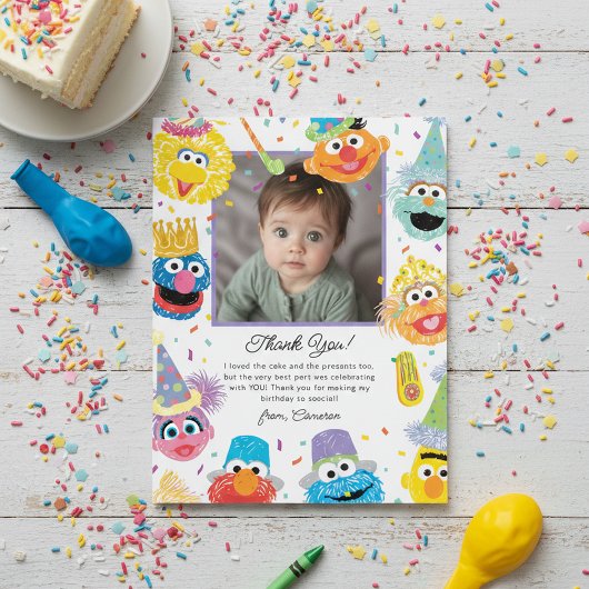 Sesame Street Pals Confetti Birthday Dankeskarte