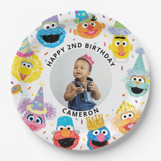 Sesame Street Pals Confetti Birthday Pappteller (Vorderseite)