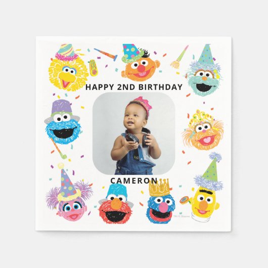 Sesame Street Pals Confetti Birthday Serviette (Vorderseite)