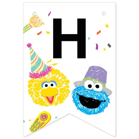 Sesame Street Pals Confetti Birthday Wimpelkette (Zweite Fahne)