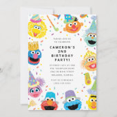 Sesame Street Pals Confetti Einladung zum Geburtst (Vorderseite)