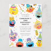 Sesame Street Pals Confetti Einladung zum Geburtst Postkarte (Vorderseite)