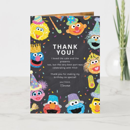 Sesame Street Pals Confetti Geburtstag Vielen Dank Karte (Vorderseite)
