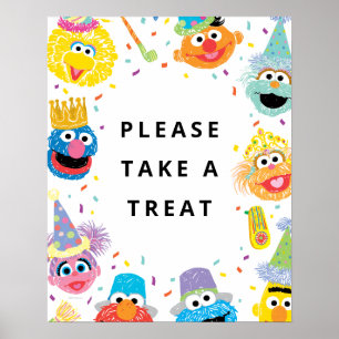 Sesame Street Pals Confetti Nehmen Sie eine Leck Poster