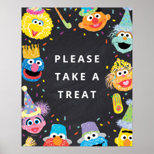 Sesame Street Pals Confetti Nehmen Sie eine Leck Poster