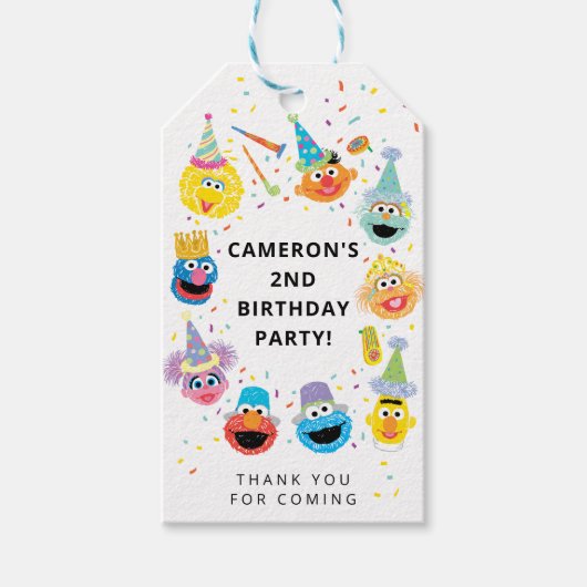 Sesame Street Pals Confetti Vielen Dank Geschenkanhänger (Vorderseite)