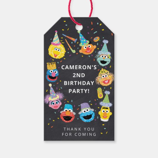 Sesame Street Pals Confetti Vielen Dank Geschenkanhänger (Vorderseite)