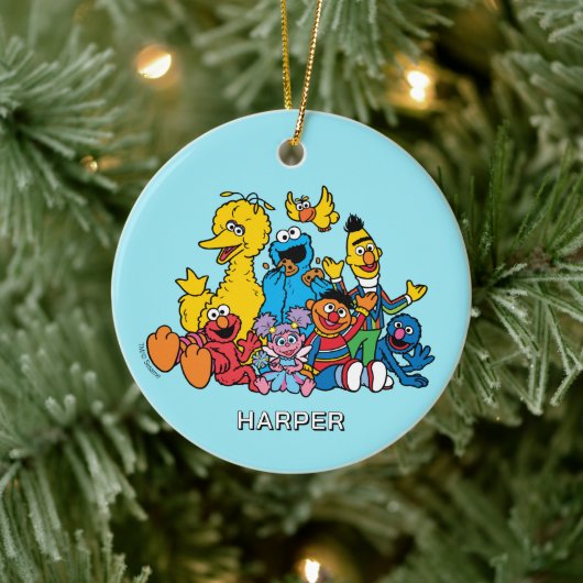 Sesame Street Pals | Customized Name & Photo Keramik Ornament (Baum)