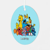 Sesame Street Pals | Customized Name & Photo Ornament Aus Metall (Vorderseite links)