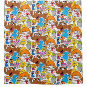 Sesame Street Pals Doodley Pattern Duschvorhang (Vorderseite)