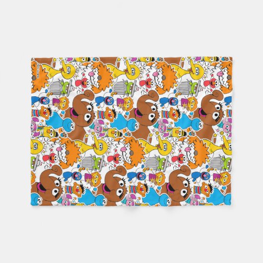 Sesame Street Pals Doodley Pattern Fleecedecke (Vorderseite (Horizontal))